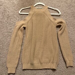 Forever 21 Tan Off-the-Shoulder Sweater